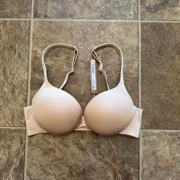 Skims Ultimate Pushup Plunge Bra Sand Size 32C - Picture 3 of 9